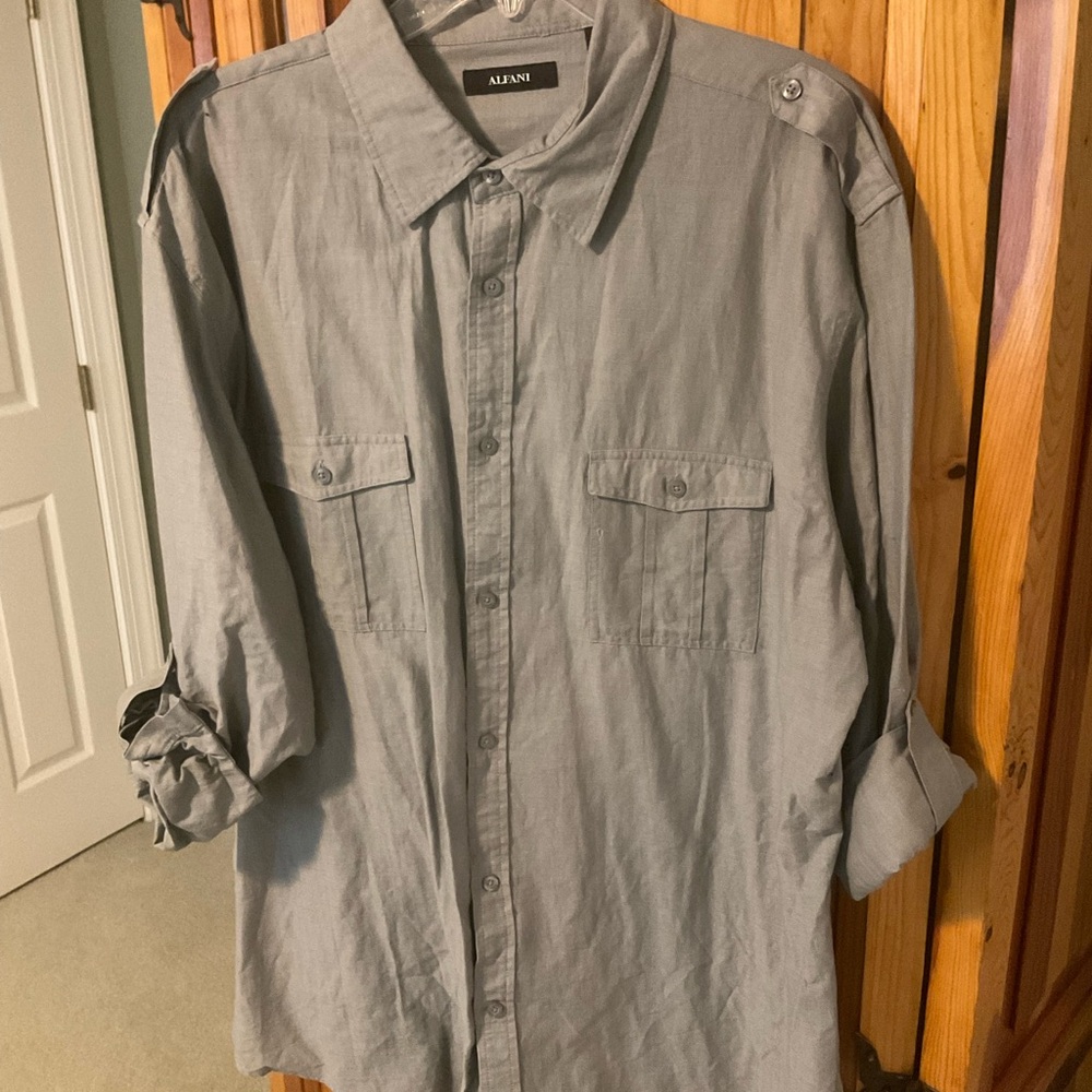 Men's Alfani Cargo Shirt - Grey - New with tags - Size XXL